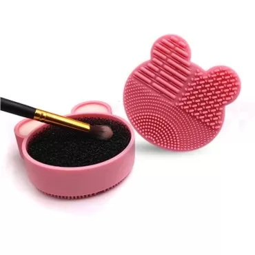 2 in 1 Silicone Makeup Brush Cleaning Pad and Brus...