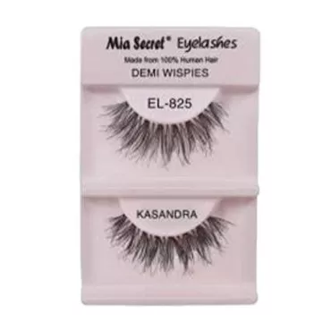 Mia Secret Demi Wispies Eyelashes - Natural Style False Eyelash - Long End Wispy Strip Lashes - Invisible Clear Band - Reusable and Lightweight Human Hair Lash - 4 Pack