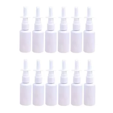 12 Pieces 15 ml Empty Plastic Nasal Spray Bottles Refillable Plastic Nasal Spray Bottles Pump Sprayer Mist Nose Spray Refillable Bottle, White