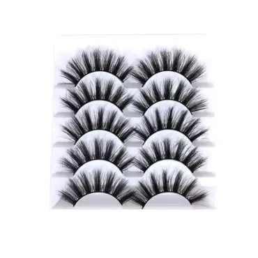 WOIWO New False Eyelashes 5 Pairs of Hand-made 3D-...