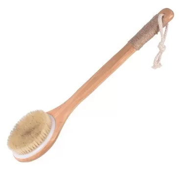 LissomPlume Bath Body Brush Soft Bristles Shower Back Scrubber with Anti Slip Long Bamboo Handle for Men Women