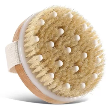 Body Bath Brush for Wet or Dry Brushing,Round Exfo...