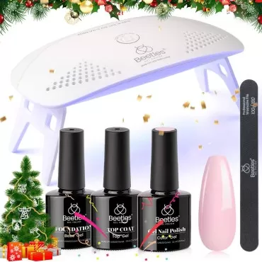 Beetles Nude Pink Gel Nail Polish Kit with UV LED ...