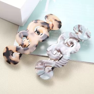 Womens Hair Barrettes French Swirl Tortoise Hair B...