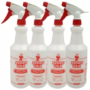 EZPRO USA Small Size Solid 16 oz Plastic Empty Spray Bottles Mist for Cleaning Solutions, Spray Bottle, Squirt Bottle, 4 pack