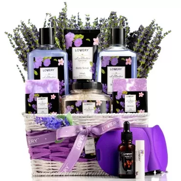Christmas Gift Basket, Lavender & Lilac Spa Gift B...