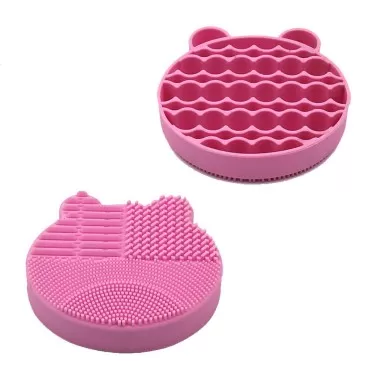 Makeup Brush Cleaning Mat,2 in 1 Makeup Brush Hold...