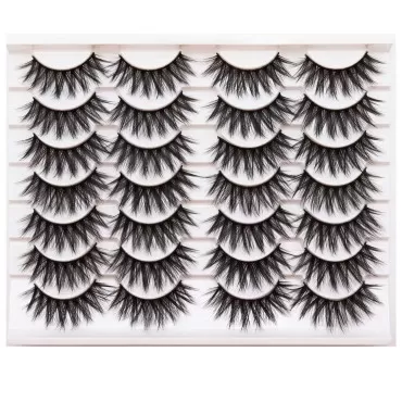 Veleasha Lashes 3D Faux Mink Lashes Fluffy False Eyelashes Natural Look 14 Pairs Lashes Pack Luxury Wispy Fake Eyelashes (F06)