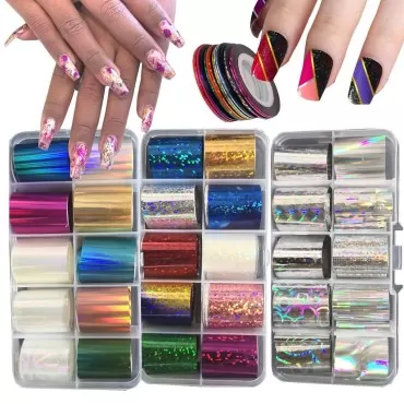 AddFavor 30 Roll Holographic Transfer Nail Foil St...