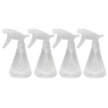 EZPRO USA Empty Plastic Spray Bottles 8 oz, Water Spray Bottle, Plant Mister, Adjustable Nozzle Spray for Hair Mist, Clear, Pack of 4