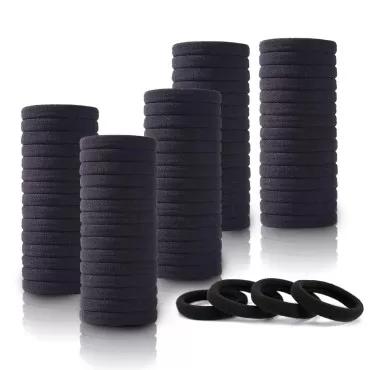 100PCS Black Hair Ties for Women Girls, Seamless T...