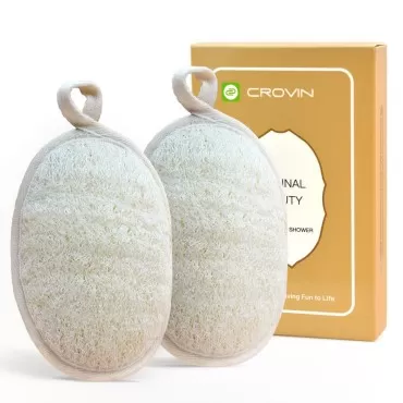 CROVIN Natural Loofah Sponge for Exfoliating and I...