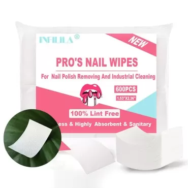 INFILILA Lint Free Nail Wipes 600PCS Absorbant No ...