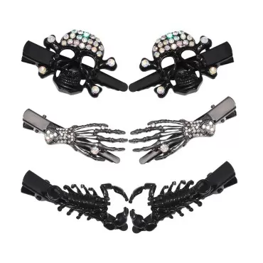 Halloween Hair Clips Claws Skull Skeleton Hands Bone Hand Spider Hair Clip Hairpin Zombie Punk Rock Horror Hair Clip for Women Girls Hair Accessories (Colorful Halloween Hair Clips)