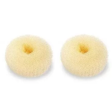 Hair Donut Bun Maker Blonde, Ring Style Bun, 2PCS Chignon Hair Medium Doughnut Shaper for Short and Thin Hair (Medium, 3 Inch/Beige)
