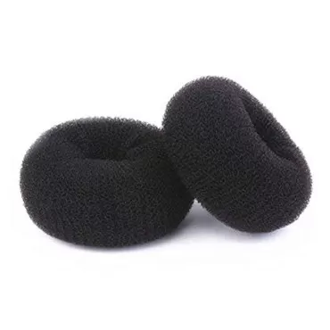 Hair Donut Bun Maker, Ring Style Bun, 2PCS Chignon Hair Large Doughnut Shaper for Thick and Long Hair (Large, 3.5 Inch/Black)