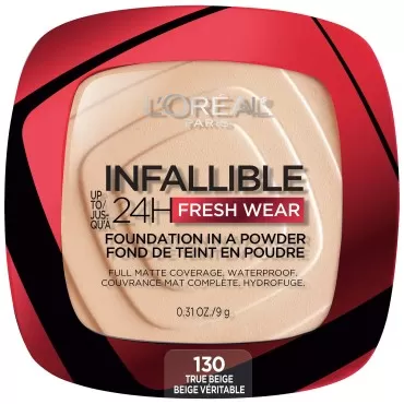 L’Oréal Paris L’Oreal Paris Makeup Infallible Fresh Wear Foundation in a Powder, Up to 24H Wear, Waterproof, True Beige, 0.31 oz.