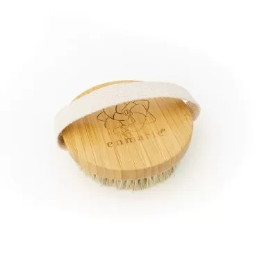 ENMARIE Round Dry Skin Brush- Improves Skin Health- Removes Dull Dry Skin- with Medium-to-Firm Strength Natural Bristle