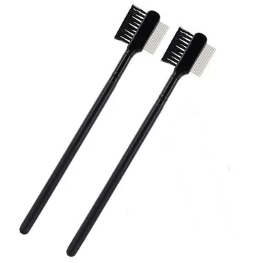 2Pcs Eyebrow Brush with Metal Teeth Eyelash Comb S...