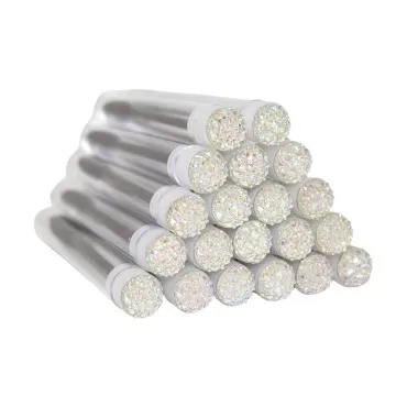 Lash Brush Wands | 20 Pack | Eyelash Extension Supplies | Disposable Lash Spoolie Brush | Iridescent Geometric Design
