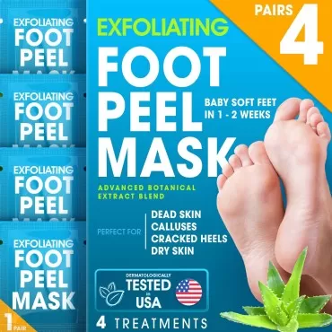 Foot Peel Mask Callus Remover (4 Pack), Moisturize...