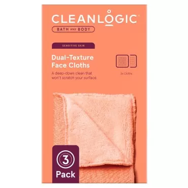 Cleanlogic Bath & Body Exfoliating Dual-Texture Fa...