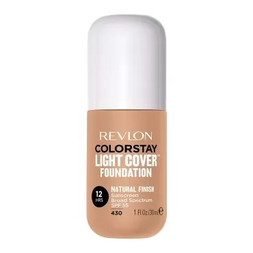 Revlon ColorStay Light Cover Liquid Foundation, Hydrating Longwear Weightless Makeup with SPF 35, Light-Medium Coverage for Blemish, Dark Spots & Uneven Skin Texture, 430 Honey Beige, 1 fl. oz.