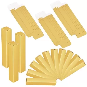 Lip Gloss Packaging,Empty Paper Boxes for Lipgloss Packaging Lip Gloss Boxes,Mascara Wand Tube Boxes Long Gold Lipgloss Case,Foldable Sample Wrapping DIY Makeup Organzier Storage(50PCS 4.7x0.8x0.8)
