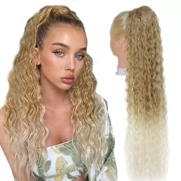 Long Curly Ponytail Hair Extension Ponytail for Women 30inch Drawstring Ponytail Clip in Curly Ponytail long Clip in Hair Extensions Hair Pieces High Puff (MT27/613)…