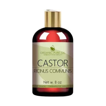 Pure Castor Oil - 8 oz w/Dispense Cap - 100% Pure, Natural, Non-GMO, Organic Sourced, Hexane-Free, Vegan Carrier Oil - Promotes Hair Growth, Conditions - Skin, Hair, Lashes, Brows, Cuticles & More