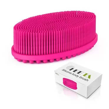 HEETA Silicone Body Scrubber, Silicone Loofah Gent...