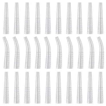FVVMEED 30 Pieces Tweezer Covers Grafting Eyelashes Tips Covers Transparent Plastic Protective Case to Protect Stainless Steel Straight Elbow Tweezers Cleaning Non-slip Eyelashes Auxiliary Tools