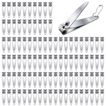 Gogmooi Nail Clippers Bulk 120 Pcs Fingernail Toenail Clippers Set Stainless Steel, Nail Clipper Cutter Set for Men Women with Keychain