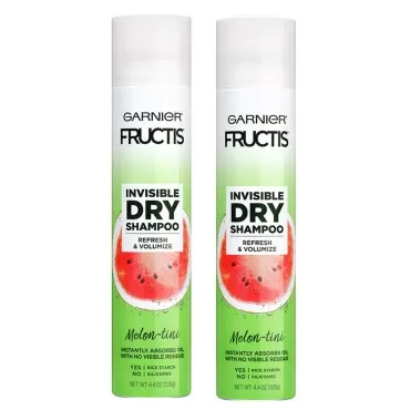 Garnier Fructis Volumizing Invisible Dry Shampoo, Melon-Tini, 4.4 Oz,, 2 Count (Packaging May Vary)