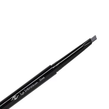 Eye Embrace Grace: Medium Gray Eyebrow Pencil - Waterproof, Double-Ended Automatic Angled Tip & Spoolie Brush, Cruelty-Free