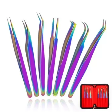 Eyelash Extension Tweezers Set, Fangze 7 Pcs Lash ...