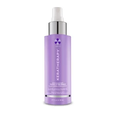 KERATHERAPY Keratin Infused Totally Blonde Violet Toning Leave-in Spray, 3.7 fl. oz., 110ml - Leave In Hair Protectant & Toning Spray for Blonde, Highlighted, Silver & Gray - Sulfate & Paraben Free