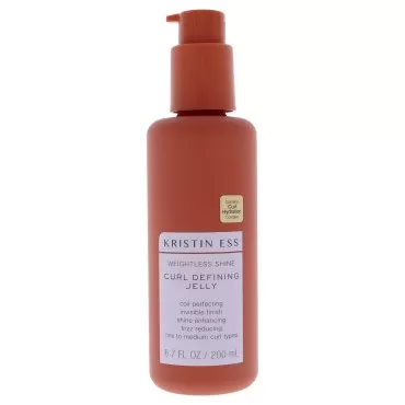 Kristin Ess Weightless Shine Curl Defining Jelly with Glycolic Acid - For Curly Hair, Frizz Control, Humidity Shielding, Vegan, Color + Keratin Safe
