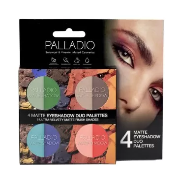 Palladio Matte Eyeshadow Duo Palettes, Ultra Velvety Matte Finish Shades, Highly Pigmented, Ultra Fine Shadows, Longlasting (MESET-B)