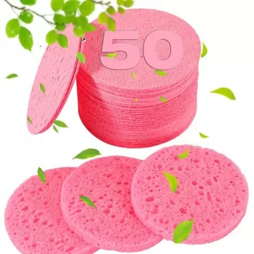 50-Count Compressed Facial Sponges for Esthetician...