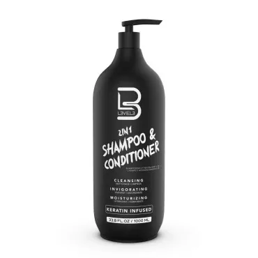Level 3 Two in One Shampoo and Conditioner - Smooths and Strengthens Hair - Improves Shine and Tames Frizzy Hair - 33.8 Fl Oz