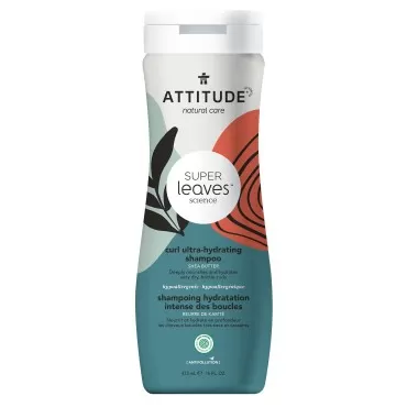 ATTITUDE Curl Ultra-Hydrating Shampoo for Coily and Curly Hair, EWG Verified, Plant- and Mineral-Based Ingredients, Vegan and Cruelty-free, Shea Butter, 16 Fl Oz