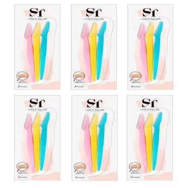 Stacy Talan Eyebrow Razor 18 Pcs Facial Shaver Multipurpose Exfoliating Darmaplane Tool with Precision Cover for Women 6 Packs