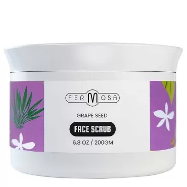 Fermosa Grapeseed Facial Scrub - Exfoliating Face Scrub, Blackhead and Acne Face Scrub & Exfoliator, For Smooth Skin with a Glow- 6.8oz