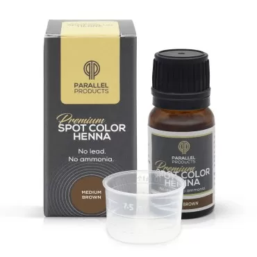 Parallel Products Spot Color Henna Kit - Henna Hair Dye - 3 grams - Tint for Professional Spot Coloring - With Mixing Dish - Covers Grey Hair - Root Touch Up (Medium Brown)