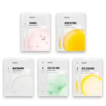 Nacific 10 Korean Face Mask Bundle Korean Skincare Facial Mask Sheet Set