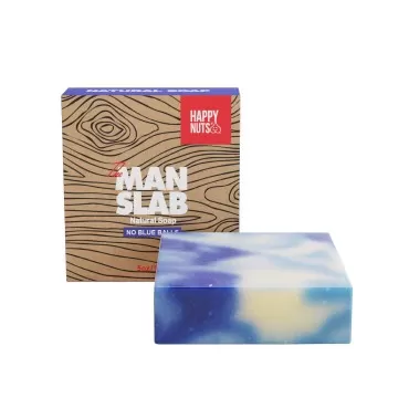 HAPPY NUTS Man Slab Natural Soap for Men | Handmade in USA | Men's Bar Soap 5oz (No Blue Balls)
