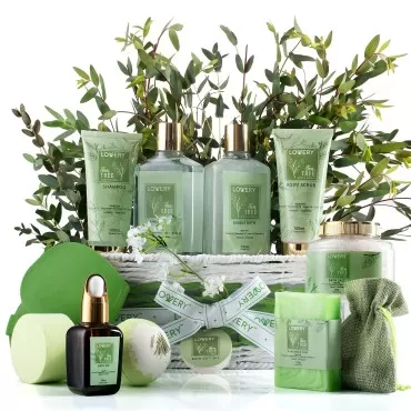 Christmas Tea Tree Bath Set - Home Spa Set with Ca...