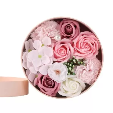 Floral Scented Bath Soap Rose Flower Petals 18 PCS Plant Essential Oil Flower Soap Set in Gift Box for Mother, Wife, Lover in Wedding Birthday Anniversary Mother's Day Valentine's Day Christmas