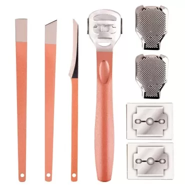 Gydandir 26 Pieces Pedicure Callus Shaver Sets, Including 1 Callus Shaver, 2 Foot File Heads, 20 Replacement Blades and 3 Hard Skin Remover Scraper Pedicure Tool for Hand Feet(Rose Gold)